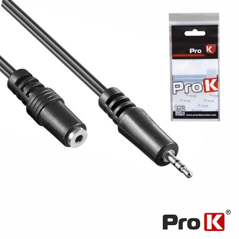 Cabo Jack 3.5mm Macho / Jack 3.5mm Fêmea 5m St PROK