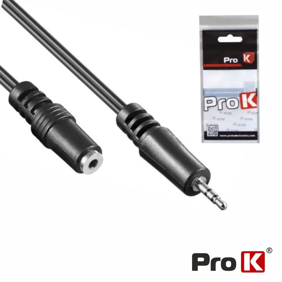 Cabo Jack 3.5mm Macho / Jack 3.5mm Fêmea 5m St PROK 1