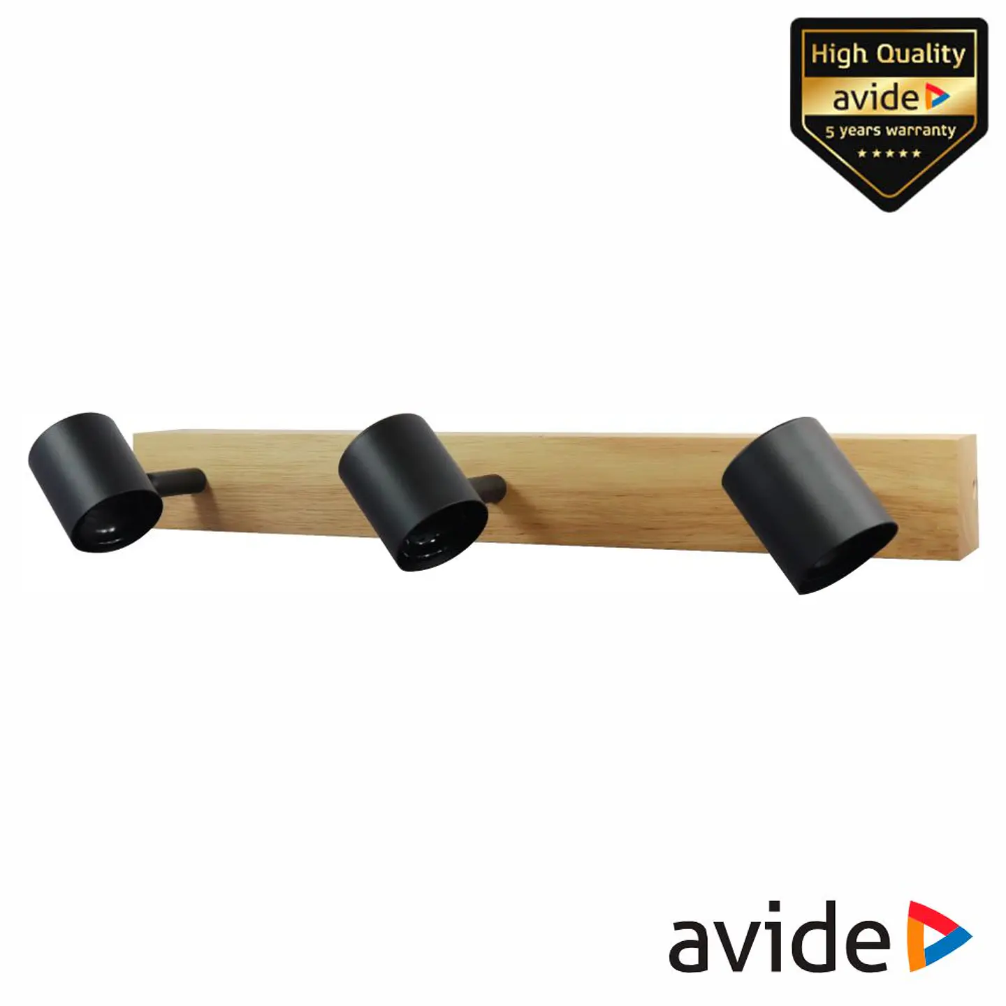 Candeeiro LED Teto/Parede IP20 Castanho/Preto AVIDE 1
