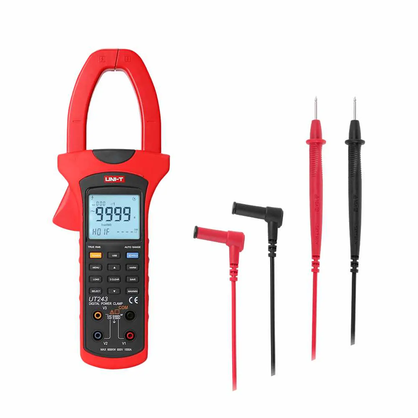 Pinça Amperimétrica Digital 1000A 600V T-RMS UNI-T 1