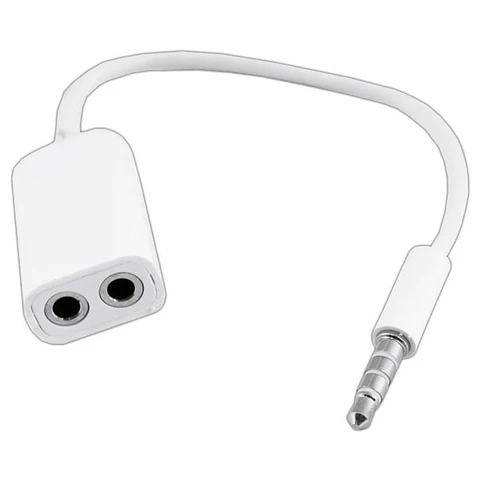 Cabo Adaptador Jack 3.5mm Macho 4P / 2 Jack 3.5mm Fêmea