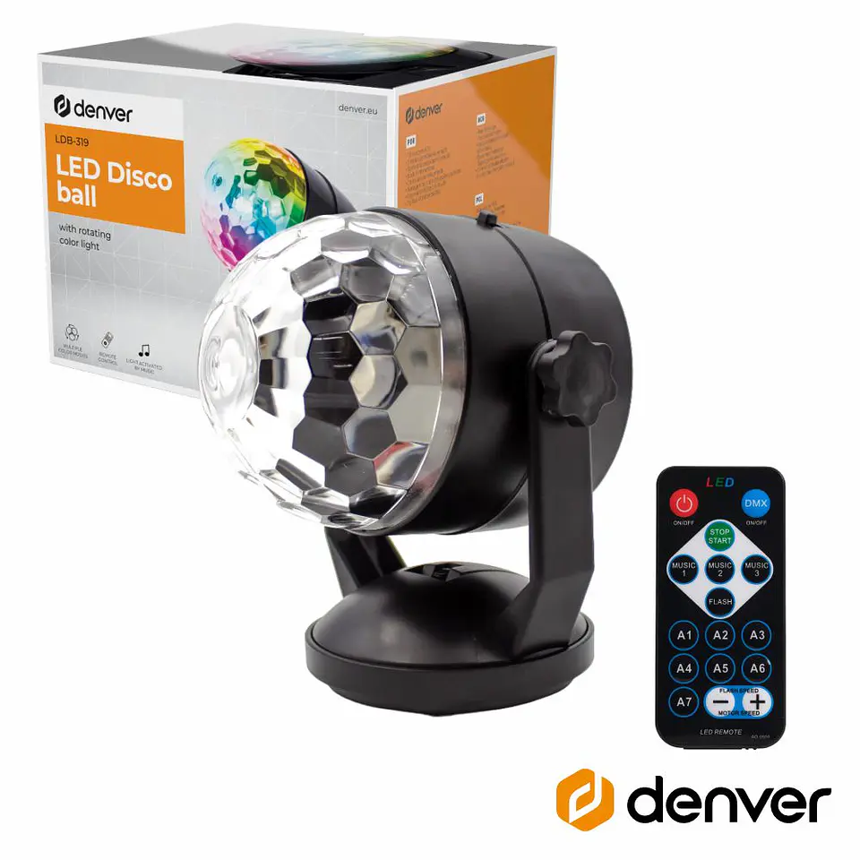 Projector de Luz LED RGB C/ Comando DENVER 1