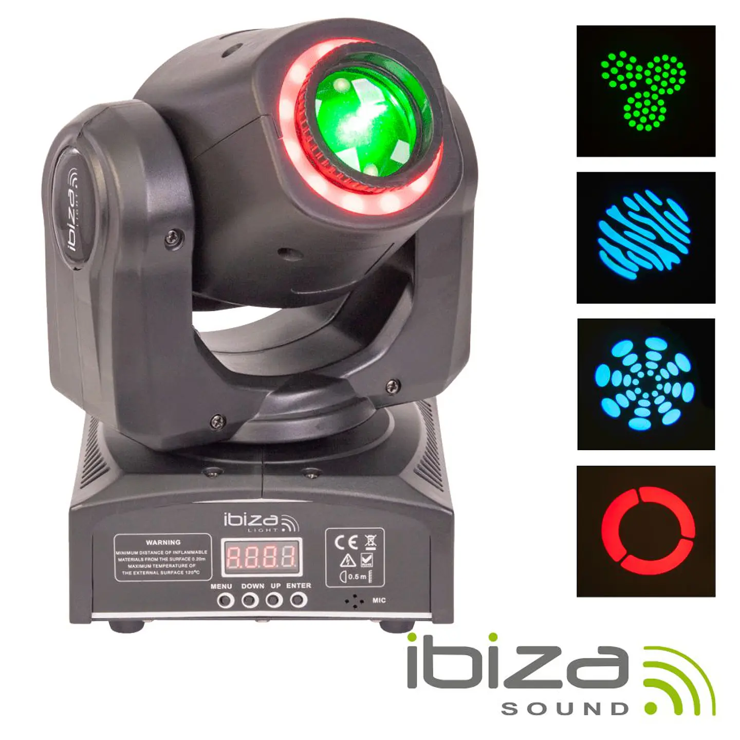 MOVING HEAD 55W 2 EM 1 SPOT/ANIMAÇÃO DMX MIC IBIZA 1