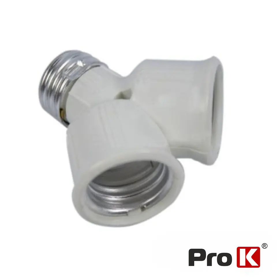 CASQUILHO ADAPTADOR DE E27 P/ 2X E27 PROK 1