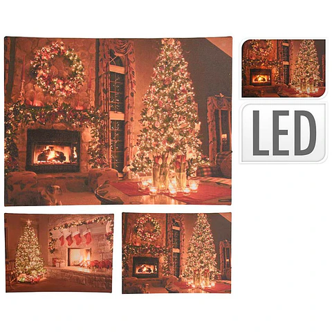 Quadro C/ LED Decorativo Modelo Chaminé 28x38cm