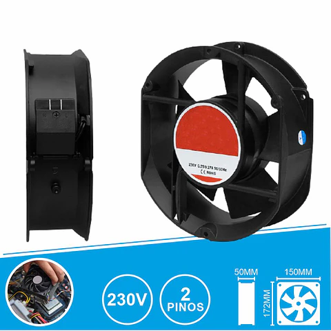 Ventoinha 230V 172x150x50mm 2 Pinos