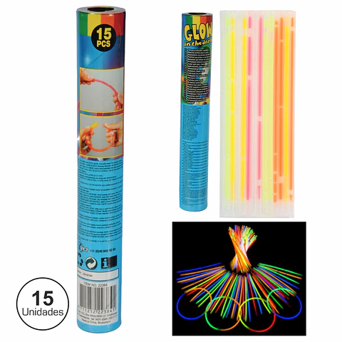 CONJUNTO 15 BARRAS MALEÁVEIS ILUMINADOS 4 CORES