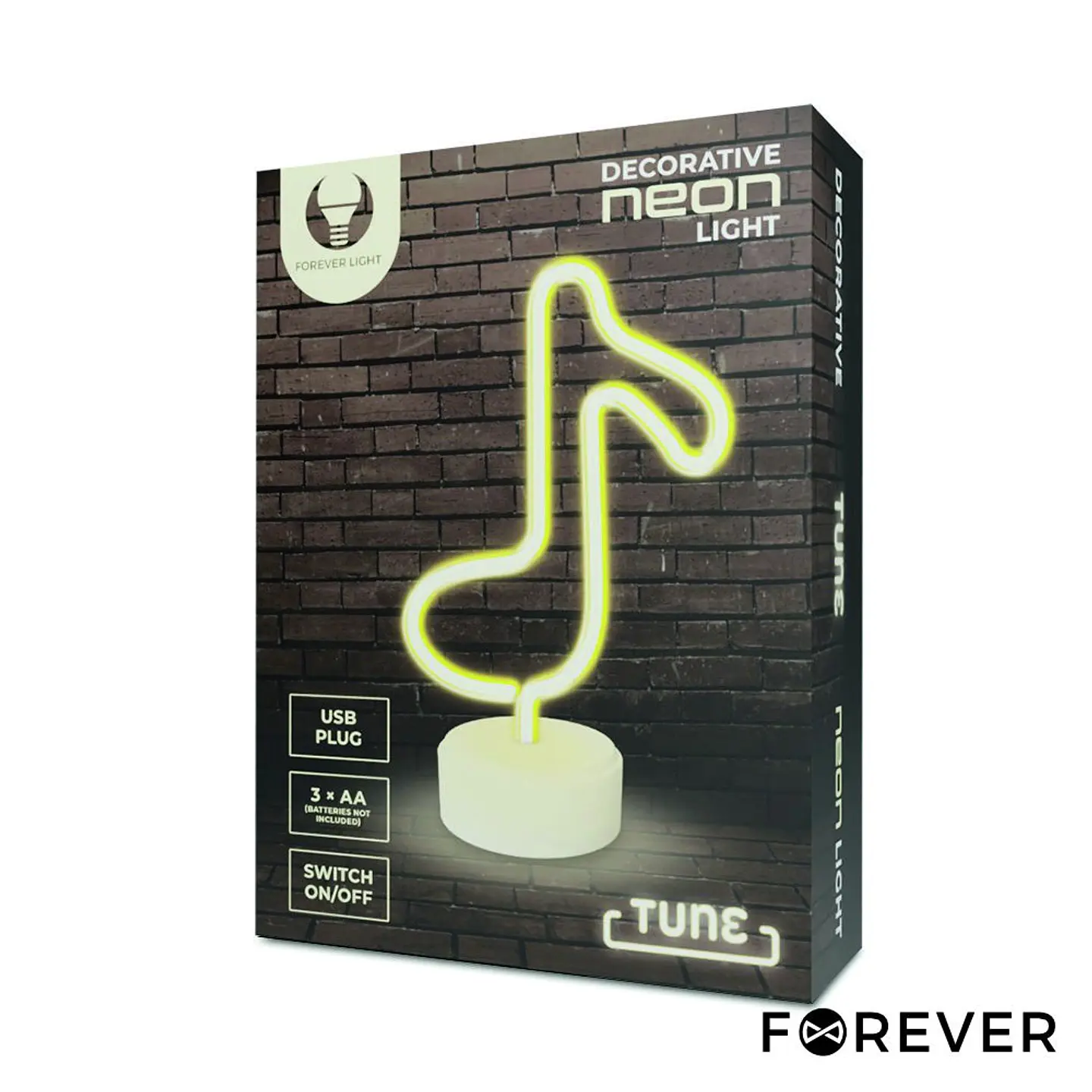 Luz LED Neon Em Forma de Nota Musical C/ Base 1