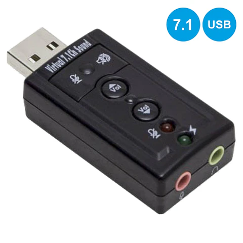 PLACA DE SOM USB 7.1 C/ 2 FICHAS JACK