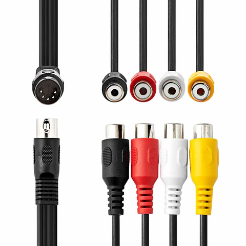 Cabo Din 5P Macho / 4Rca Macho 0.20m