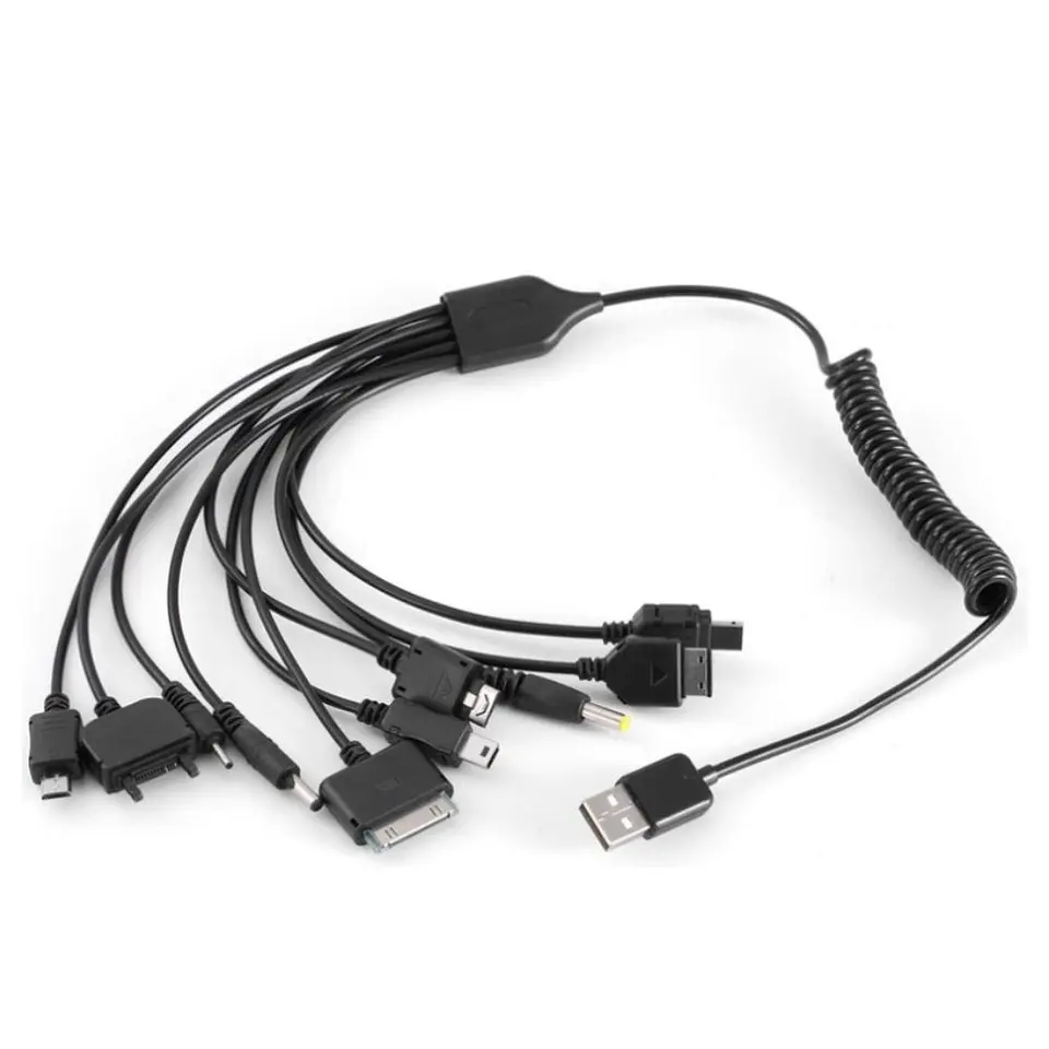 CABO USB-A 2.0 MACHO / 10EM1 MICRO USB-B + 9 FICHAS DC 1