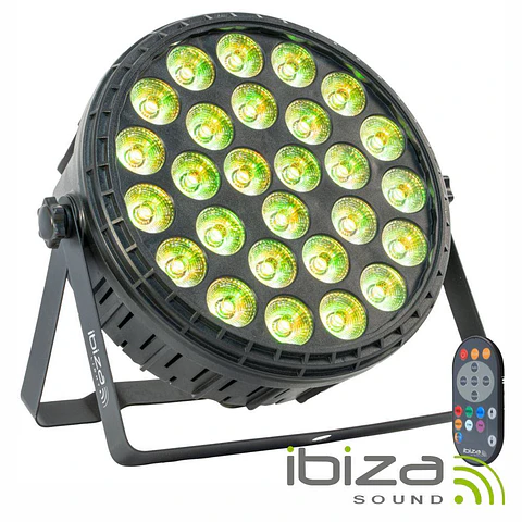 Projetor Par 120W C/ 27 LEDS 6W RGBW DMX MIC IBIZA