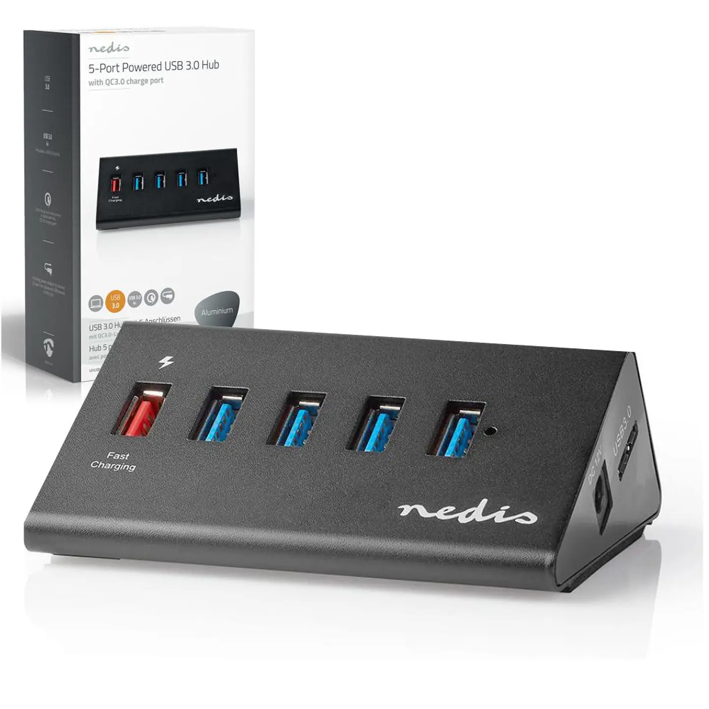 Hub USB 5 Portas USB 3.0 QuickCharge NEDIS 1