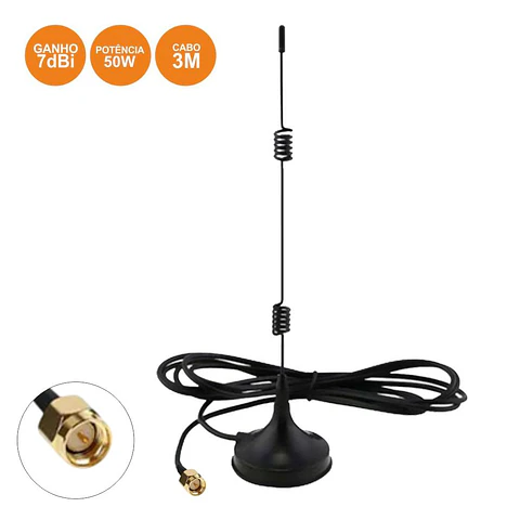 ANTENA WIFI OMNIDIRECIONAL VERTICAL 2.4GHZ 7DBI P/ ROUTER 3M