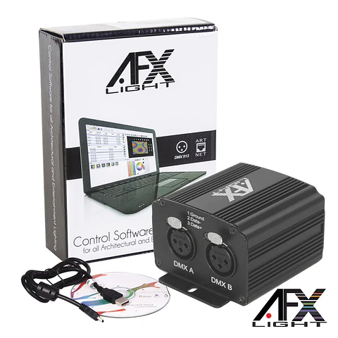 CONTROLADOR DMX C/ SOFTWARE INTERFACE USB AFXLIGHT