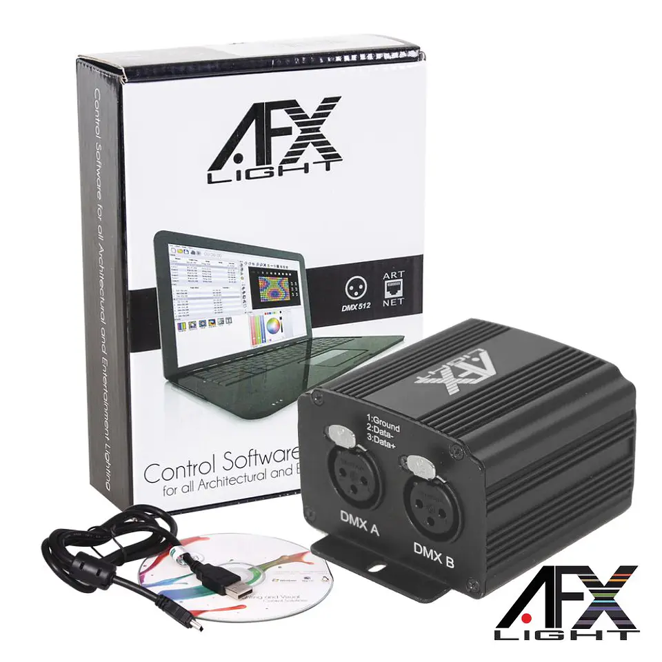 CONTROLADOR DMX C/ SOFTWARE INTERFACE USB AFXLIGHT 1
