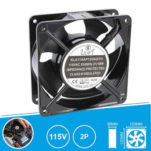 Ventoinha 115V 120x120x38mm 2 Fios KLA115AP120ASTH LUFT