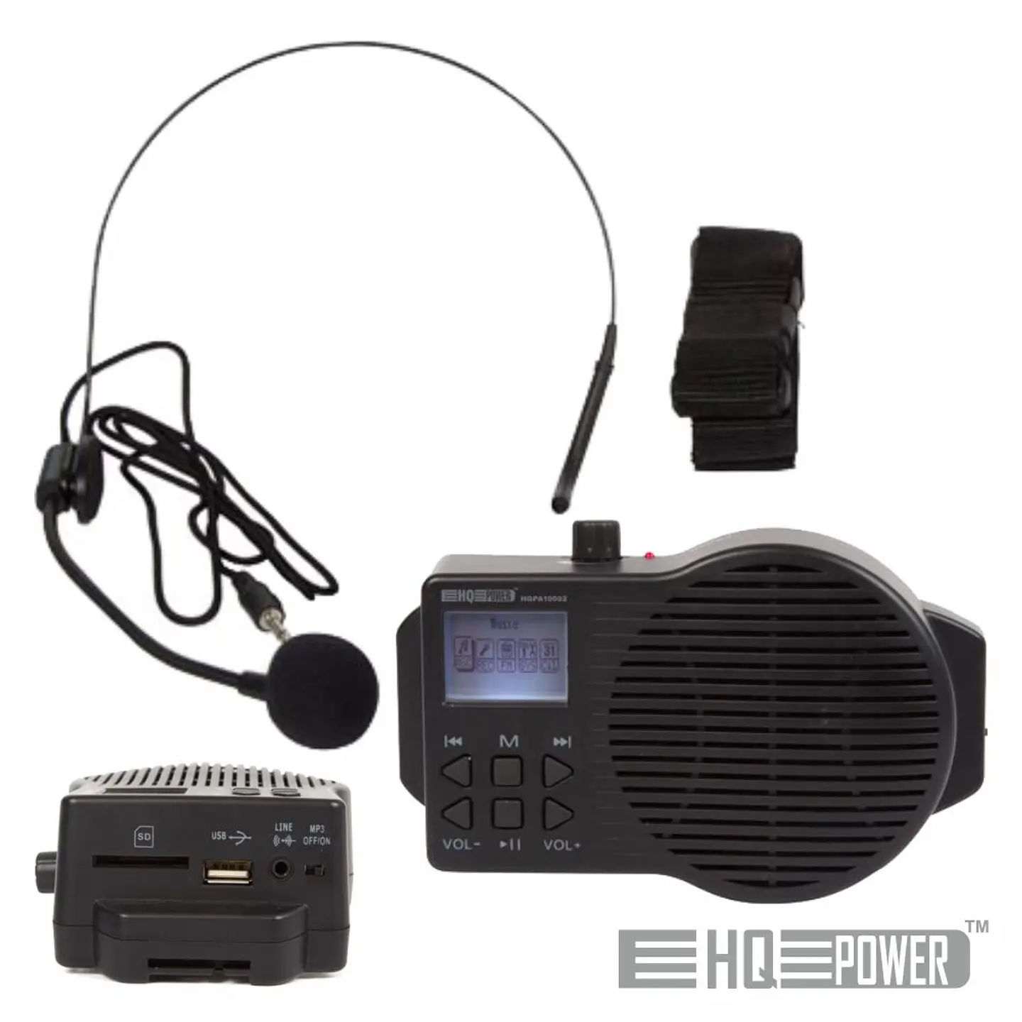 SISTEMA PA PORTÁTIL 5W USB/SD//FM/BAT C/ MIC HQ POWER 1