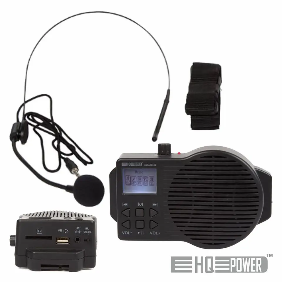 SISTEMA PA PORTÁTIL 5W USB/SD//FM/BAT C/ MIC HQ POWER 1