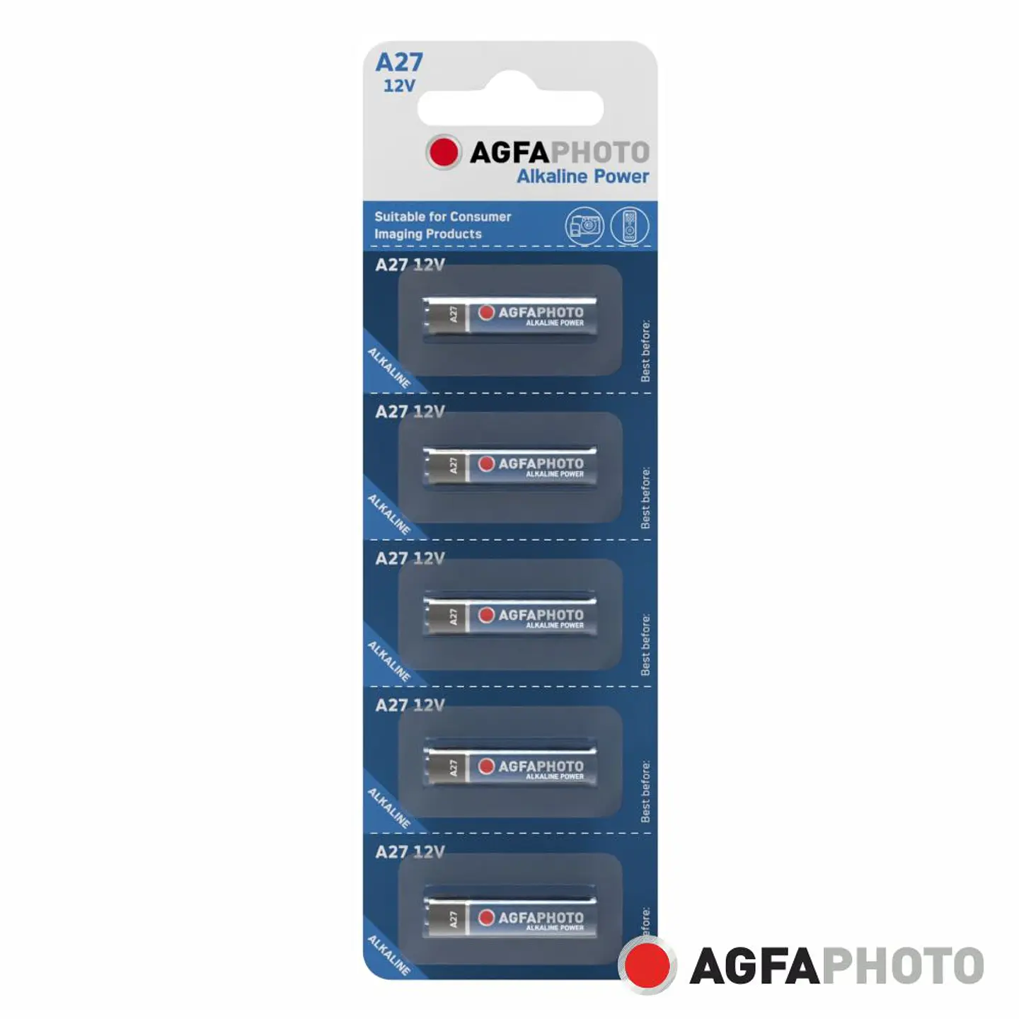 Pilha Alcalina LR27A/A27 12V 5x Blister POWER AGFAPHOTO 1