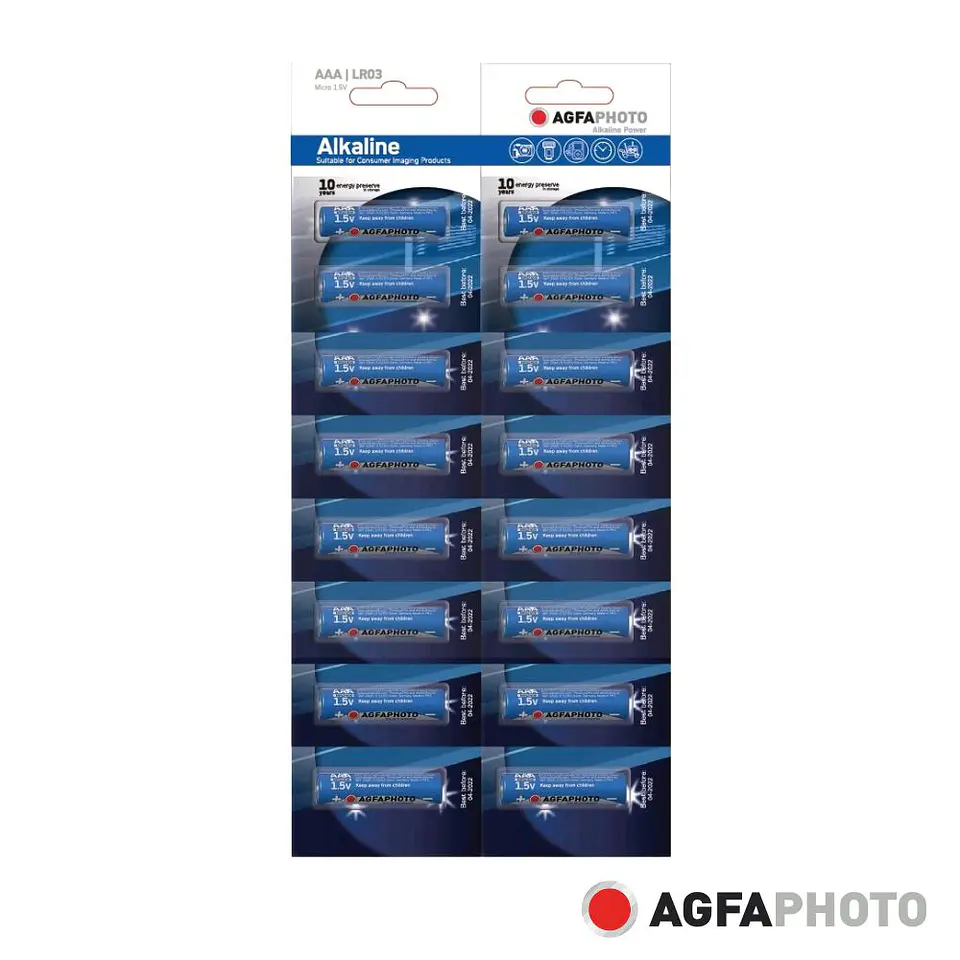 Pilha Alcalina LR03/AAA 1.5V 16x Blister POWER AGFAPHOTO 1