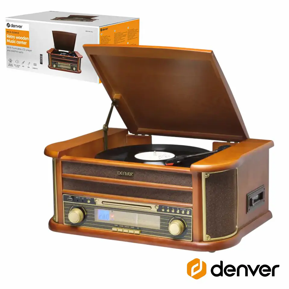 GIRA-DISCOS 33/45/78RPM AM/FM/CD/CASSETE/SD 2X5W DENVER 1
