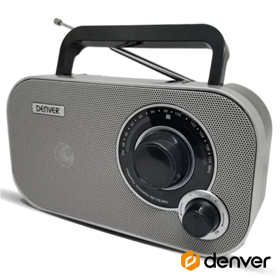Rádio FM Portátil Cinza DENVER 1
