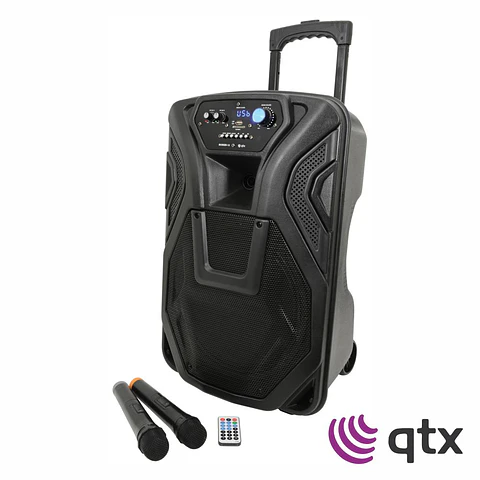 Coluna Amplificada 12" 80W USB/BT/VHF/MIC/Bat QTX