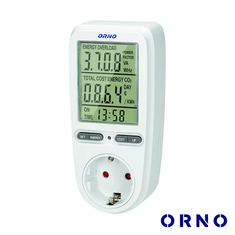 Contador De Energia 230V/16A C/ Tomada ORNO 1