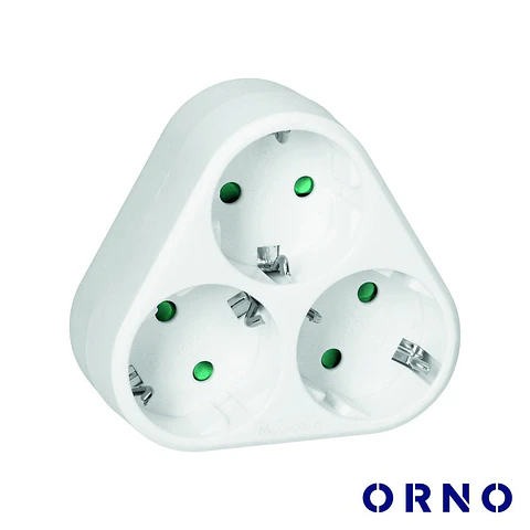 Ficha Elétrica Adaptadora 3x Schuko ORNO