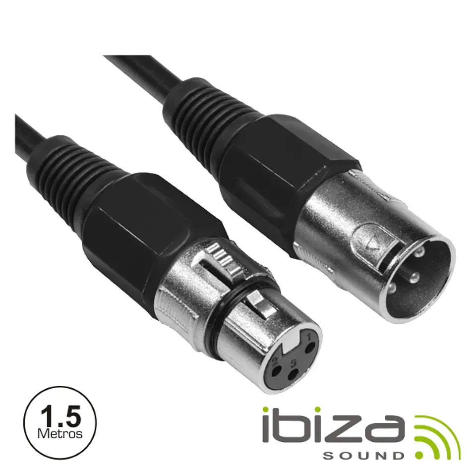 CABO XLR 3P MACHO / XLR 3P FÊMEA 1.5M IBIZA 1