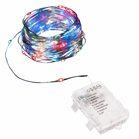 Luzes de Natal 150 LED RGBY 15m 3xAA IP44