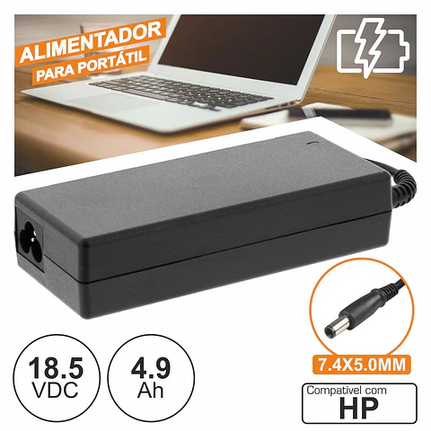 ALIMENTADOR P/ HP 18.5V 4.9A 90W 7.4X5.0MM