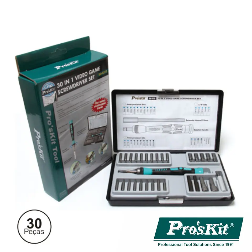 CONJUNTO DE CHAVE C/ 27 BITS E EXTENSOR PROSKIT 1