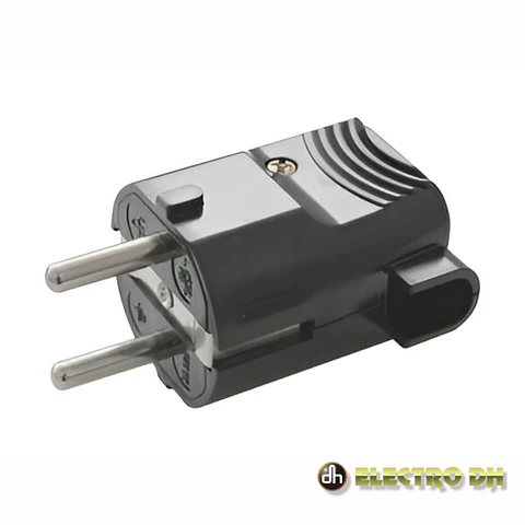 Ficha Schuko Macho 16A/250V Preta Edh