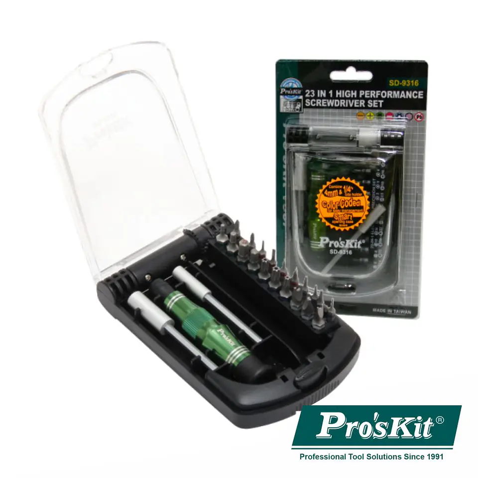 CONJUNTO DE CHAVE C/ 20 BITS E 2 EXTENSORES PROSKIT 1