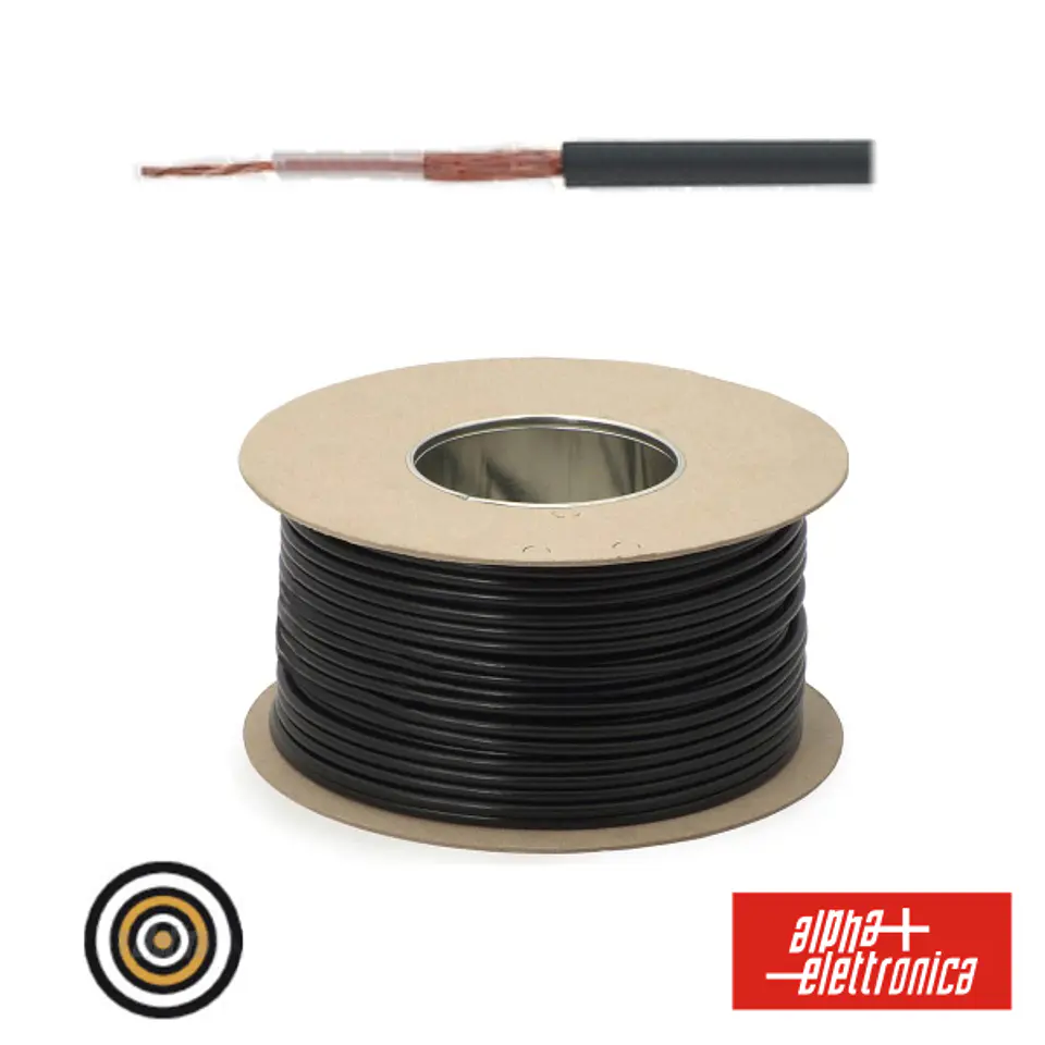 CABO MICROFONE 1 CONDUTOR + MALHA 0.38MM Ø3.7MM PRETO 1
