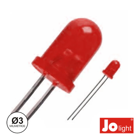 LED 3MM VERMELHO DIFUSO INTERMITENTE JOLIGHT