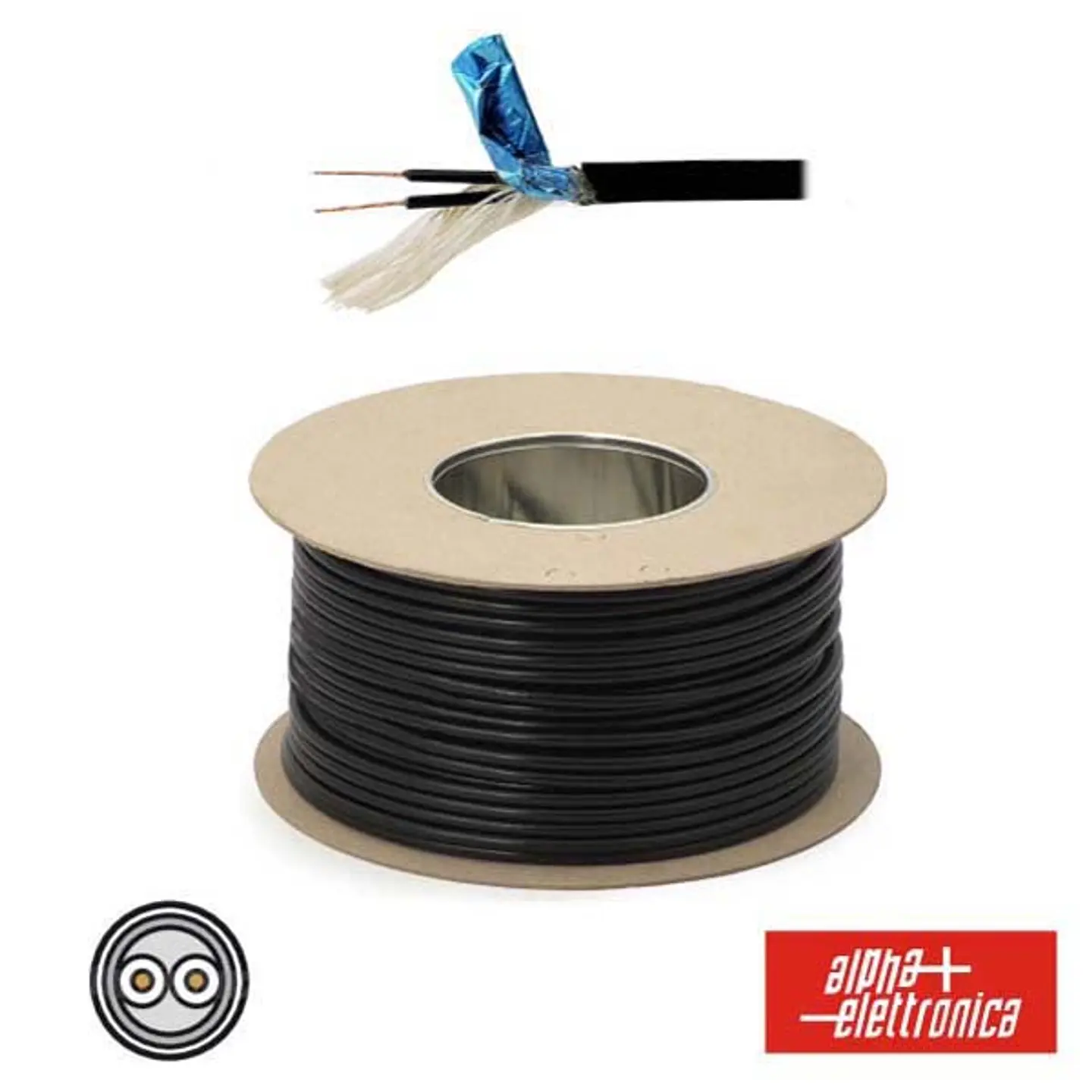 CABO MICROFONE 2 CONDUTORES + MALHA 2X0.75MM PRETO 1