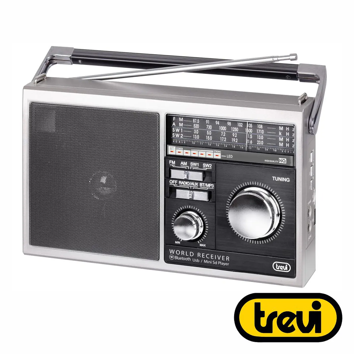 Rádio Portátil AM/FM Clássico USB/MicroSD/AUX/BT TREVI 1