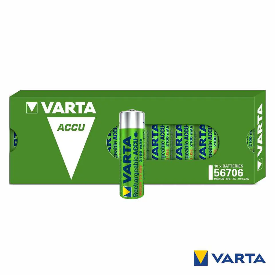 Pilha Recarregável AA 1.2V 2100mA 10x Ready2Use VARTA 1