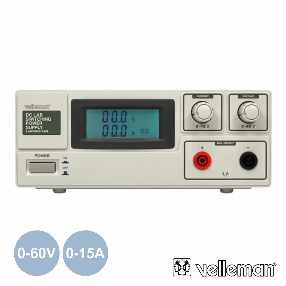 FONTE DE ALIMENTAÇÃO DIGITAL 0-60V / 0-15A VELLEMAN 1
