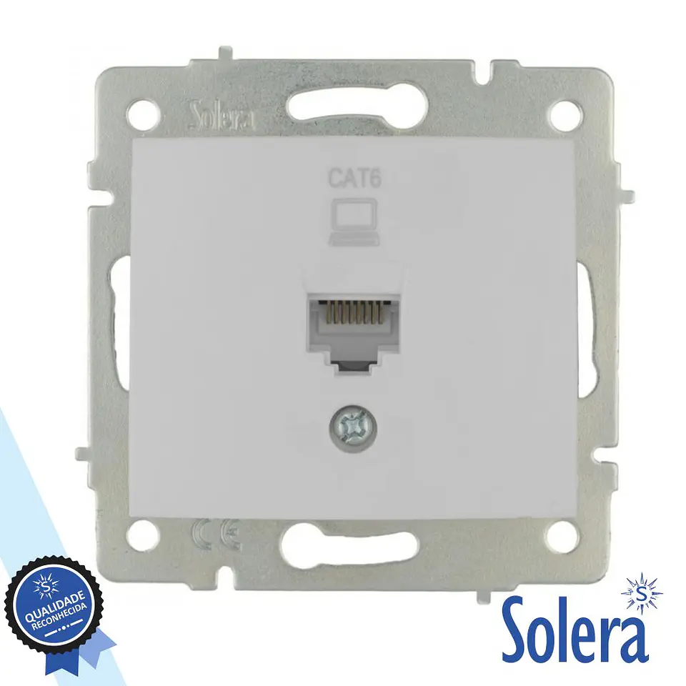 Tomada de Encastrar RJ45 C/ 1 Saída Sem Moldura SOLERA 1