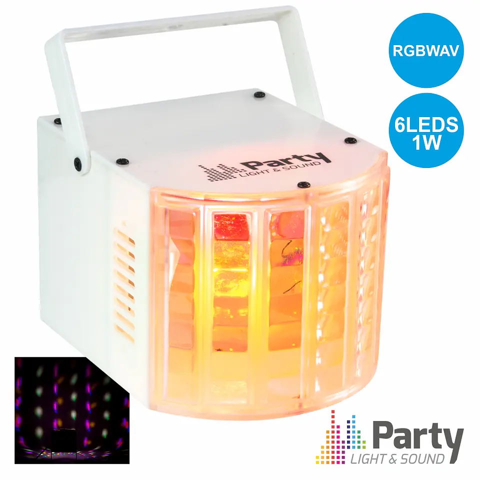PROJETOR LUZ C/ 6 LEDS RGBWAV 1W BRANCO PARTY 1