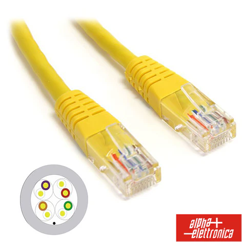 CABO UTP CAT5E AMARELO 0.5M