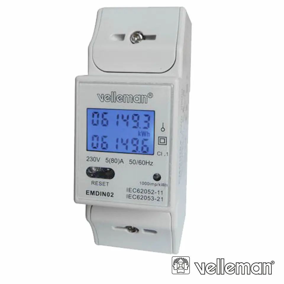 CONTADOR DE ENERGIA 230V/16A 2 MÓDULOS  P/ CALHA DIN 1