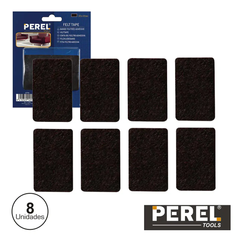 AUTOCOLANTES FELTRO RECTÂNGULARES 30x48MM 8X PEREL 1