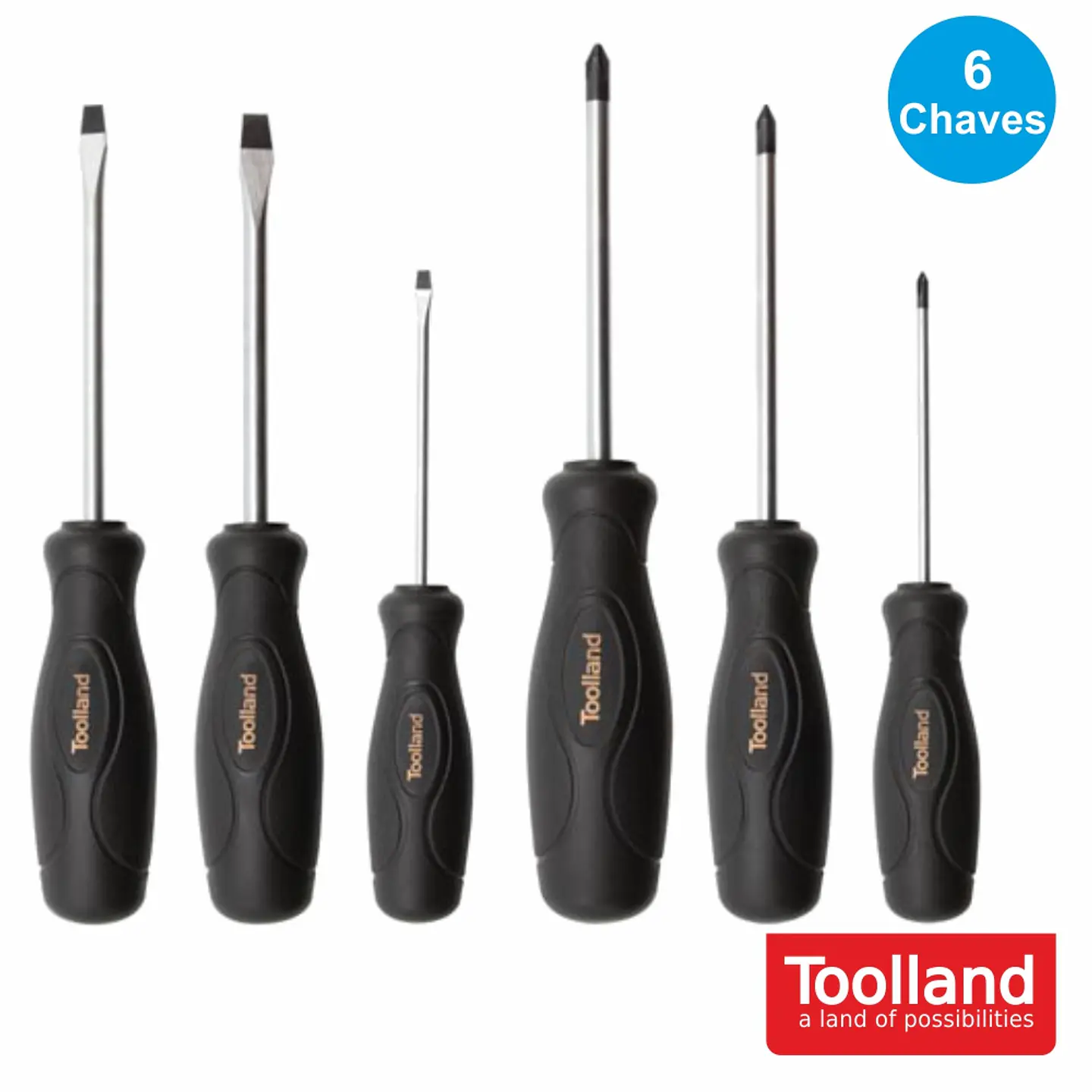CONJUNTO DE 6 CHAVES FENDAS E PHILIPS TOOLLAND 1