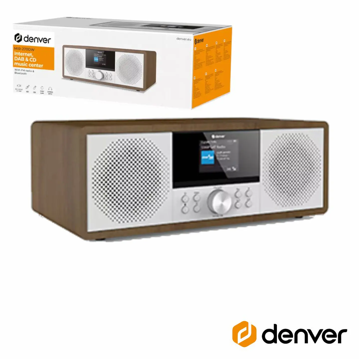 Rádio WiFi FM/CD/AUX/BT 2x10W DENVER 1