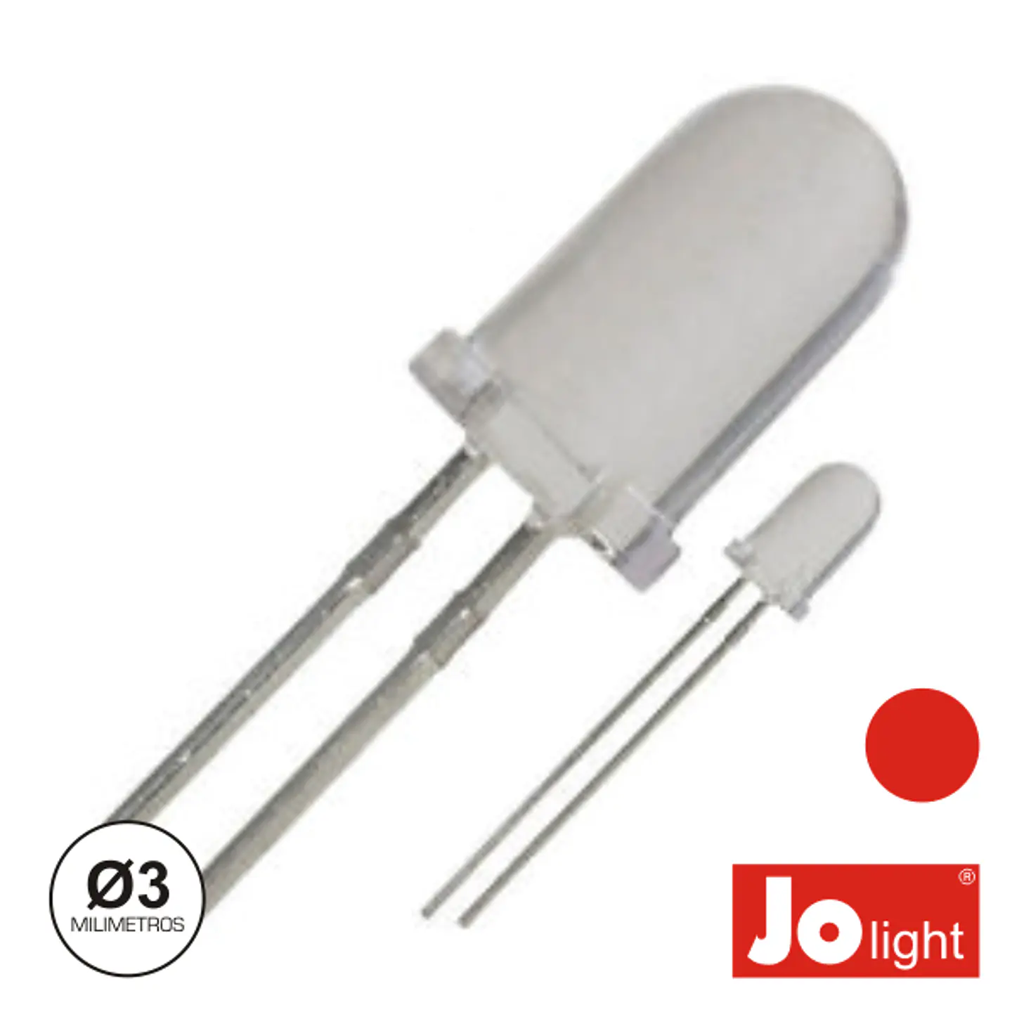 LED 3MM ALTO BRILHO VERMELHO JOLIGHT 1